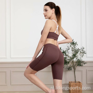 Fitness Running High Taille Women Yoga Shorts Sets